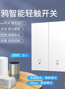 涂鸦zigbee零火家庭酒店4开六开PC大版白色开关手机语音场景控制