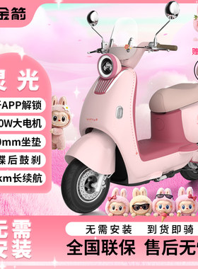 金箭灵光2026新款高颜值女生电动车蓝牙APP长续航复古电动摩托车