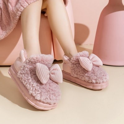 可爱仙女风蝴蝶结包跟棉鞋