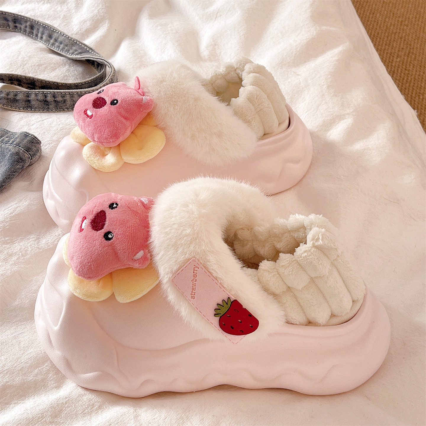 增高厚底棉拖鞋女冬季外穿居家可爱海狸加绒保暖防水防滑包跟棉鞋,女鞋,毛毛鞋,淘宝优惠券,粉丝福利购,淘宝优惠卷