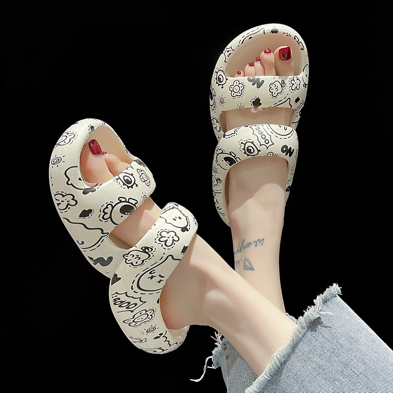 感厚底时尚可爱卡通家居凉拖鞋