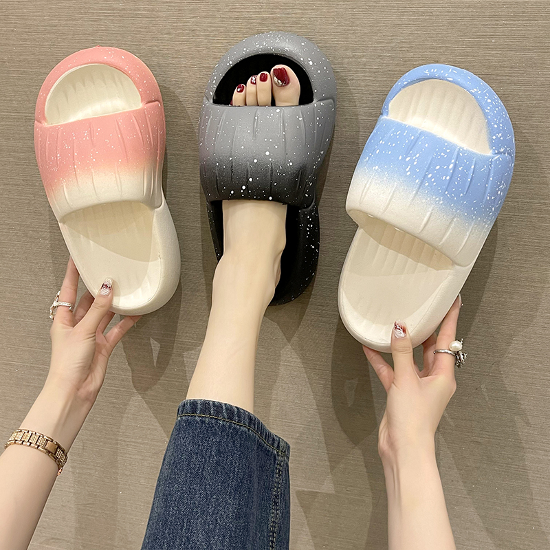 时尚拼色厚底踩屎感凉拖鞋