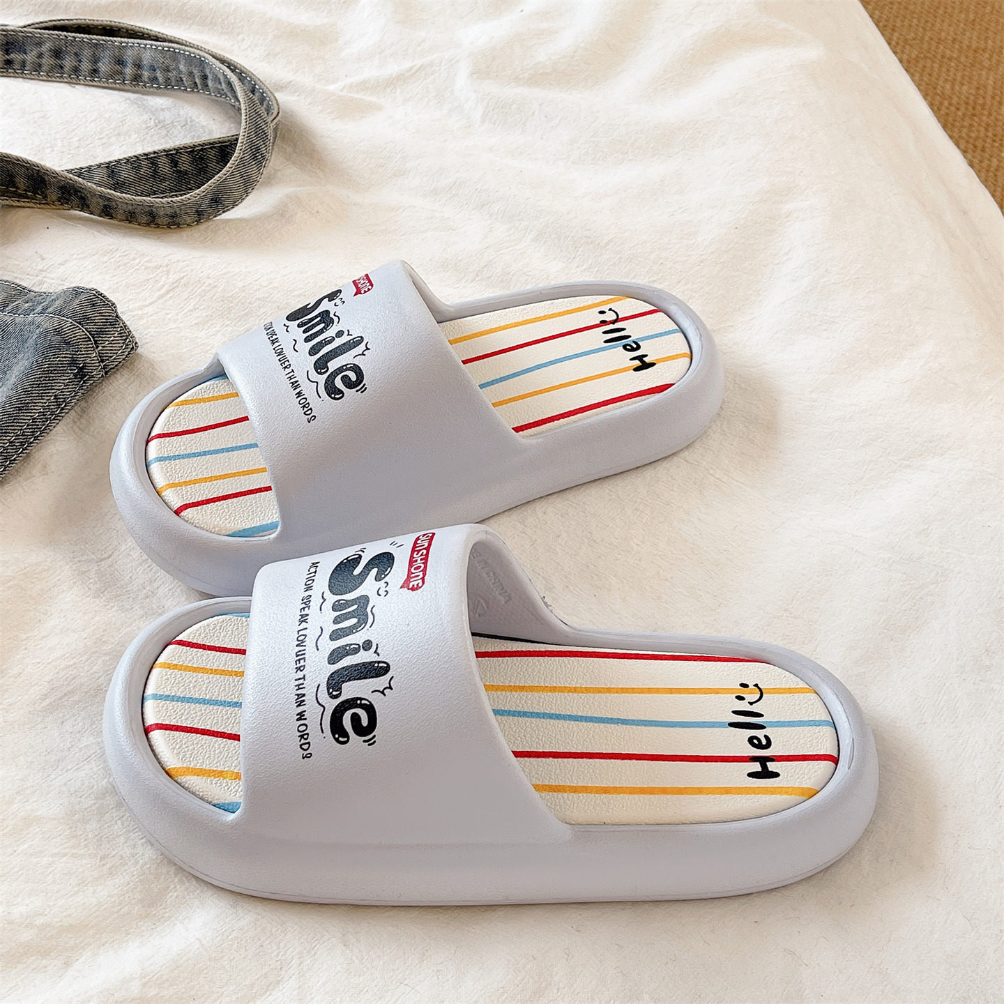 时尚字母印花一字拖女士夏季外穿厚底室内居家宿舍浴室防滑凉拖鞋,女鞋,一字拖,淘宝优惠券,粉丝福利购,淘宝优惠卷