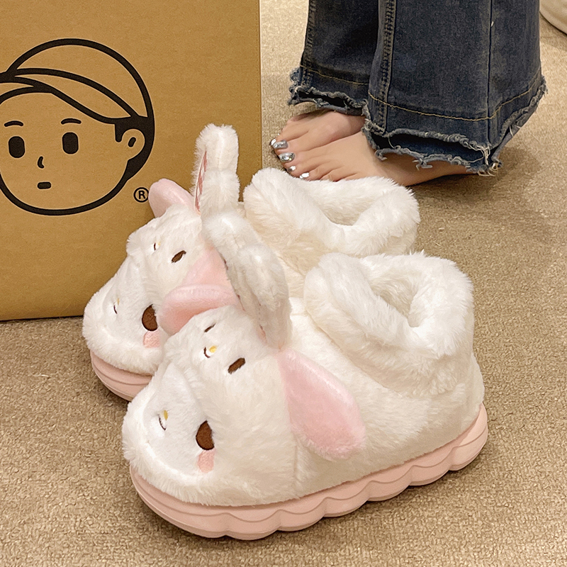 卡通可爱外穿高帮包跟保暖棉鞋