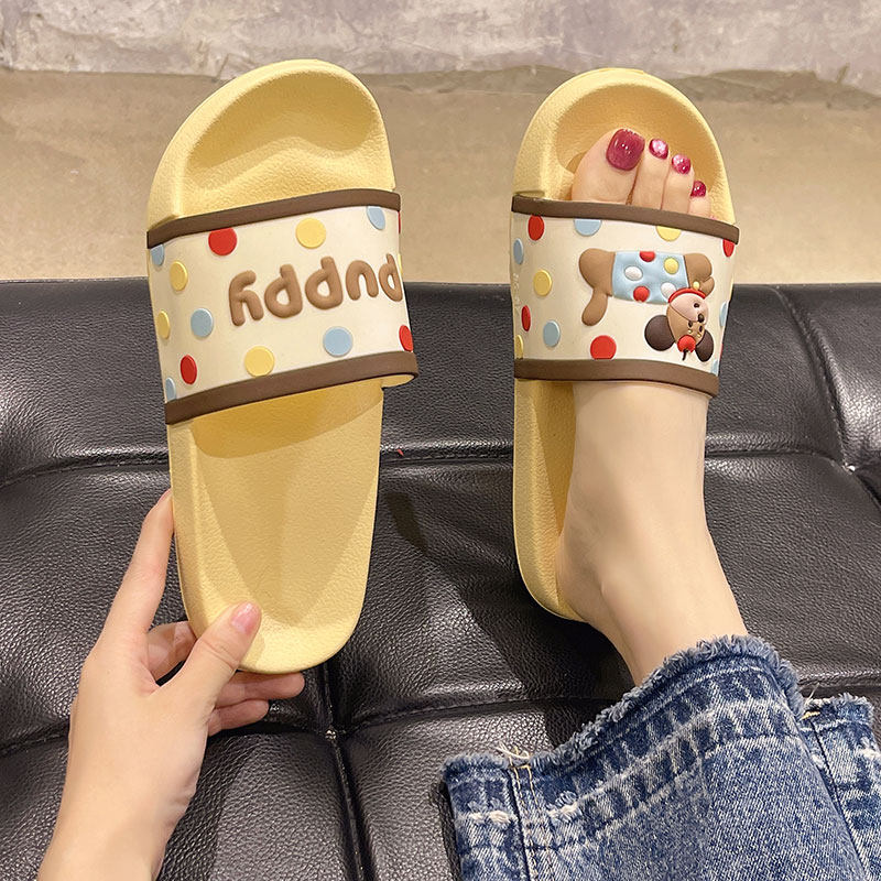踩屎感凉拖鞋女夏季外穿可爱波点小狗室内居家浴室软底防滑一字拖,女鞋,一字拖,淘宝优惠券,粉丝福利购,淘宝优惠卷