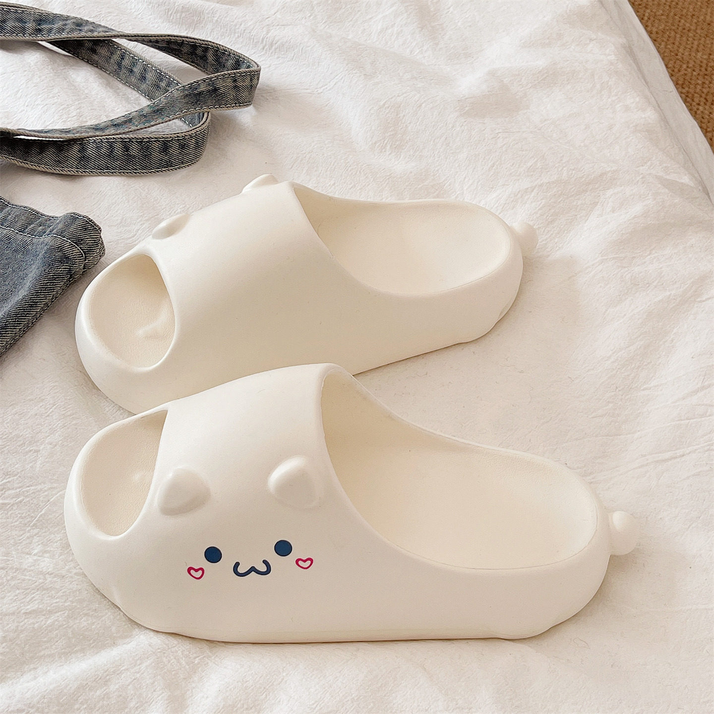 厚底防滑eva凉拖鞋女2026夏季新款外穿可爱小熊室内家居浴室拖鞋,女鞋,一字拖,淘宝优惠券,粉丝福利购,淘宝优惠卷