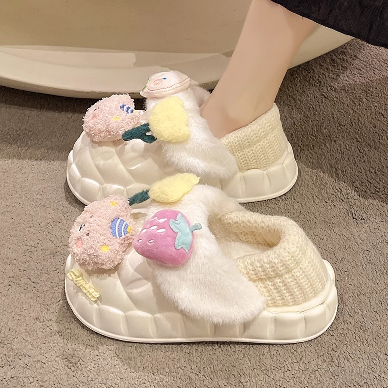 少女心可爱奶呼呼棉拖鞋