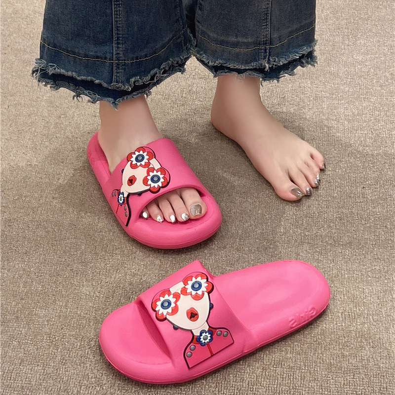 踩屎感拖鞋女款夏季外穿时尚女孩室内家居洗澡防滑厚底浴室凉拖鞋