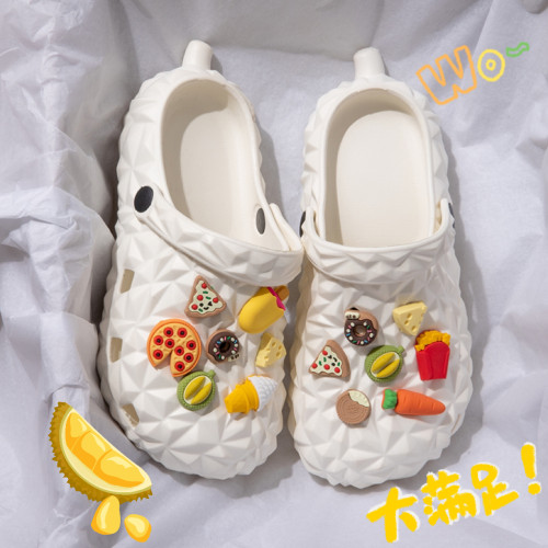 榴莲DIY踩屎感EVA厚底防滑洞洞鞋