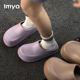圆头拖女春夏季 休闲外穿防滑防水穆勒鞋 成人百搭韩版 简约纯色时尚