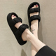 2025夏季 女室内家居简约两穿沙滩凉鞋 外穿网红时尚 eva踩屎感拖鞋