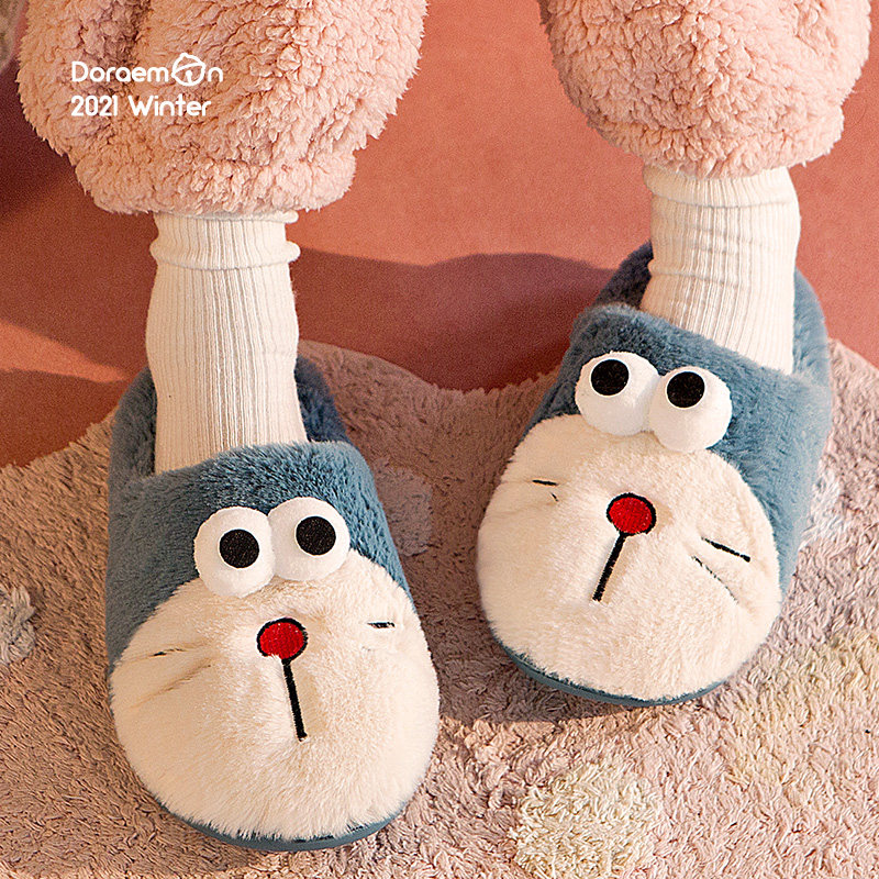 棉拖鞋女秋冬季可爱卡通室内居家用情侣保暖防滑软底毛绒拖鞋冬男