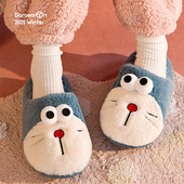 可爱卡通室内居家用情侣保暖防滑软底毛绒拖鞋 棉拖鞋 女秋冬季 冬男