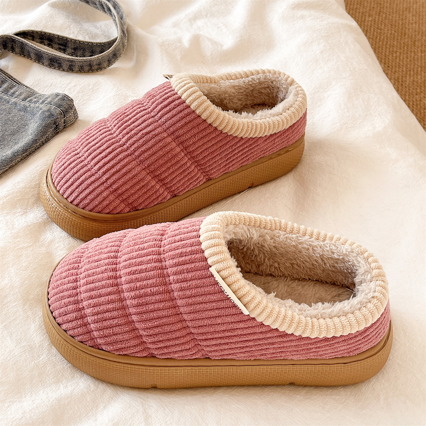 加厚保暖包跟棉鞋，居家外穿都可以