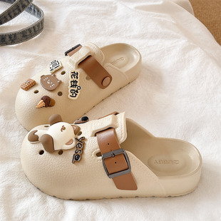 外穿厚底防滑可爱猫咪沙滩包头凉拖鞋 勃肯洞洞鞋 夏季 2025新款 女款