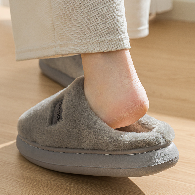 毛绒保暖室内外穿棉拖鞋