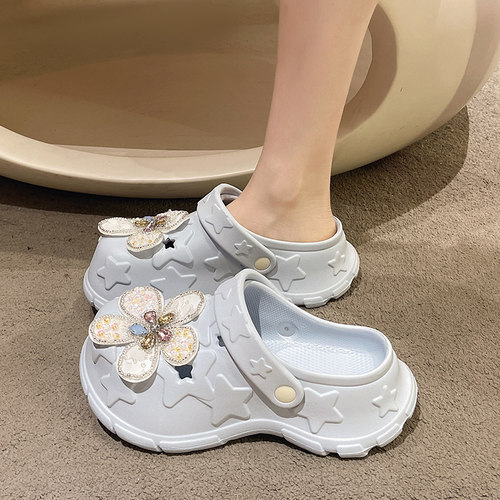 俏绘时尚花朵五角星花朵洞洞鞋