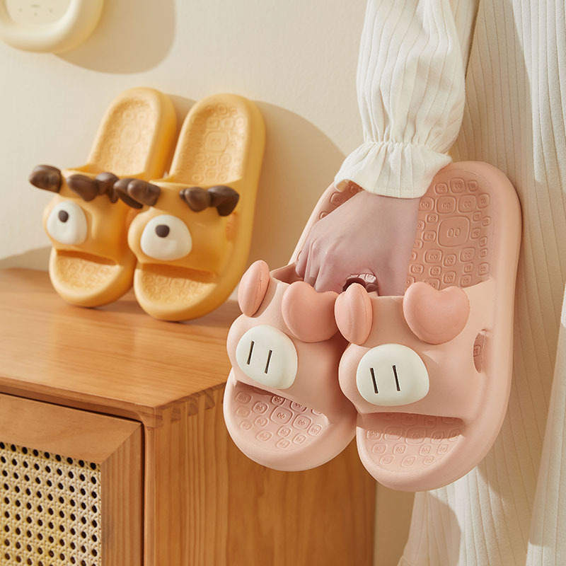 拖鞋女夏季卡通可爱室内外穿踩屎感防滑厚底浴室情侣居家凉拖鞋男