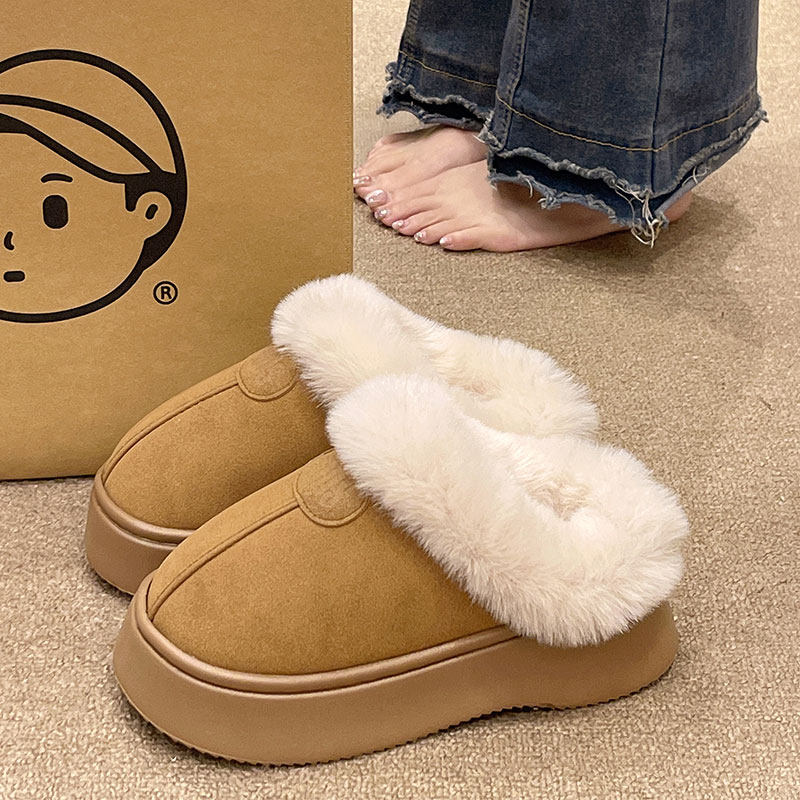 包头棉拖鞋女冬季外穿简约时尚加绒加厚保暖家居室内防滑厚底拖鞋,女鞋,毛毛鞋,淘宝优惠券,粉丝福利购,淘宝优惠卷