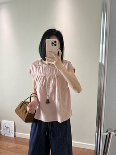 wenlustore夏季新款天丝麻韩系休闲飞袖衬衫上衣女