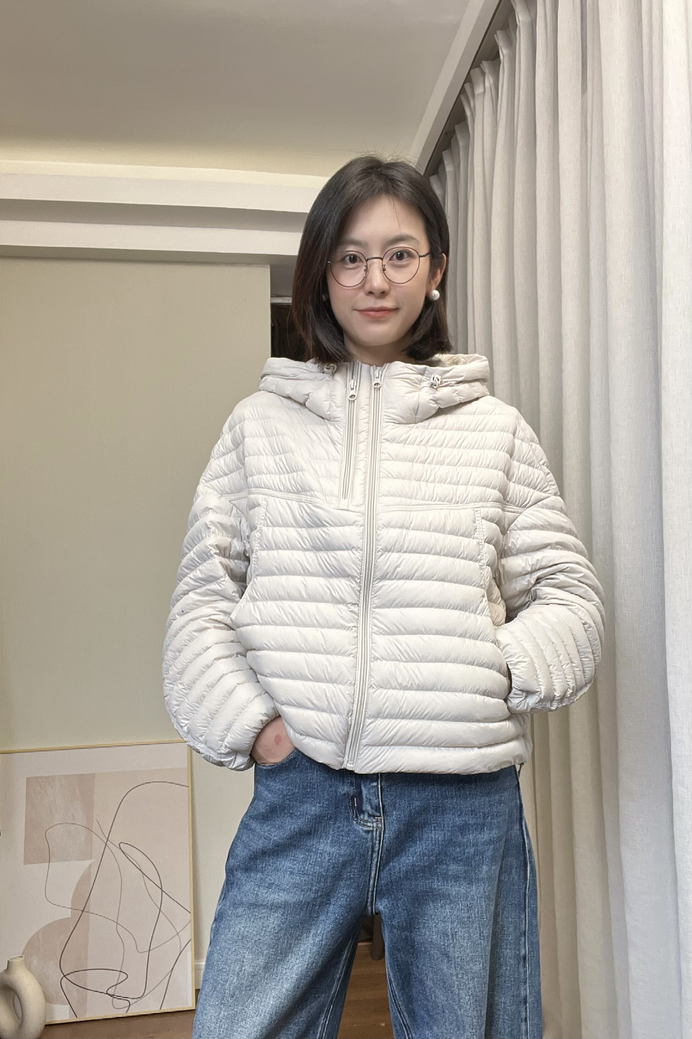 wenlustore冬季新款无胆直充超轻薄款连帽羽绒服排骨羽绒服外套女