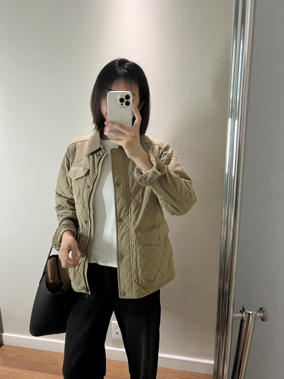 wenlustore冬季新款灯芯绒领菱格老钱复古棉服口袋夹克上衣外套女