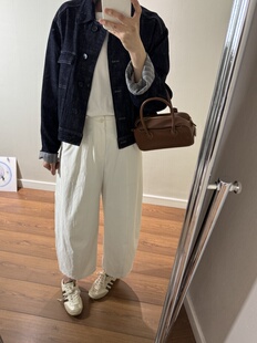 wenlustore春夏新款立体剪裁九分弯刀裤奶奶裤女