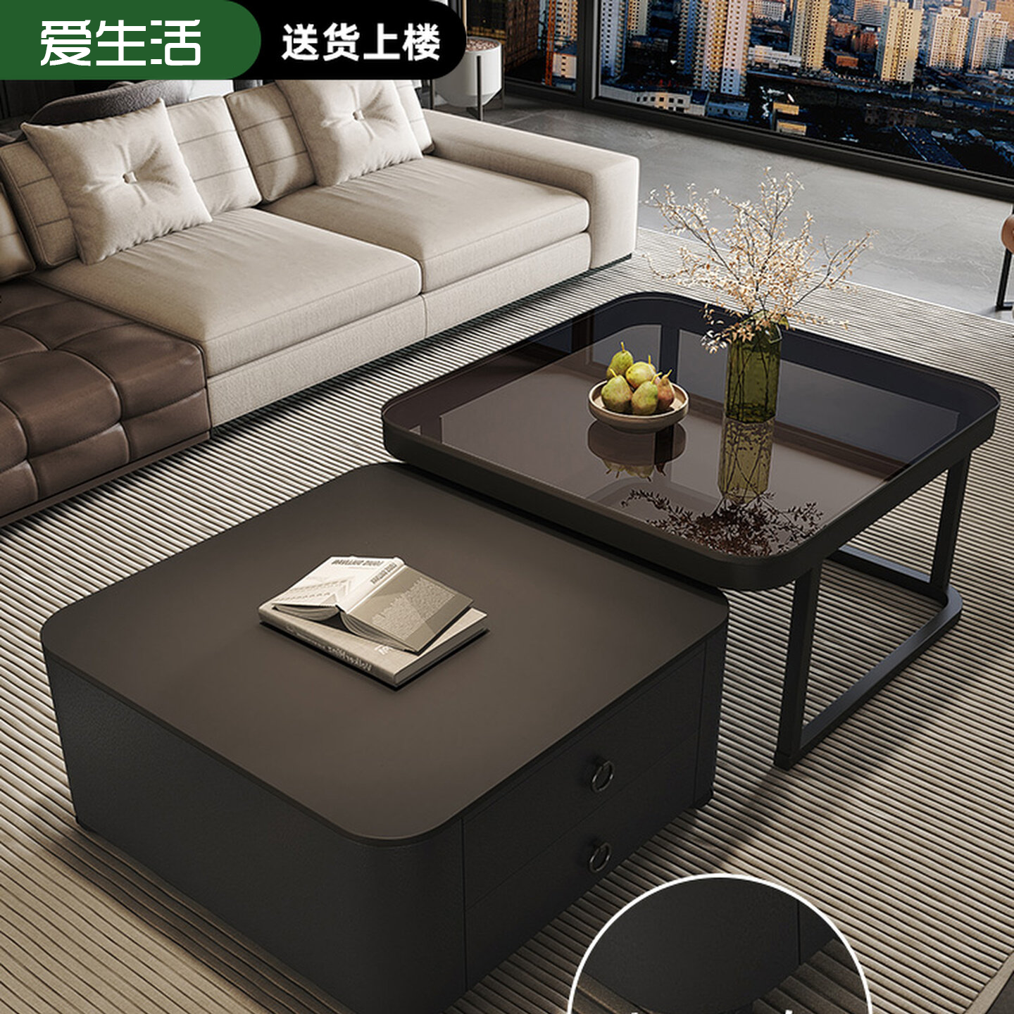 岩板茶几可移动轻奢高级感客厅茶几家用小户型移动茶几,住宅家具,家用茶台/茶桌,淘宝优惠券,粉丝福利购,淘宝优惠卷