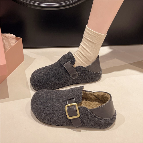 勃肯鞋女加绒保暖棉鞋网红女鞋子