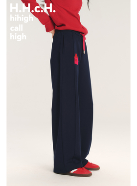 HHCH口海 SS26 小房子立体撞色毛巾绣松紧腰香蕉裤休闲裤卫裤