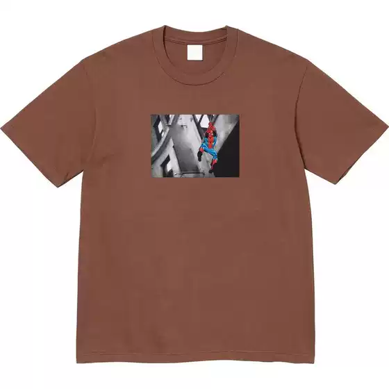 26Ss Spider-Man Tee Spider-Man Pattern Printed T-Shirt Short-Sleeved Men's and Women's Base Shirt