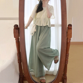 短袖 汉服女圆领衫 新中式 宋裤 一夕笙歌原创 国风日常套装 夏沫