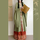 一夕笙歌原创 晚明国风马面裙套装 挽卿 汉服女明制立领对襟长衫