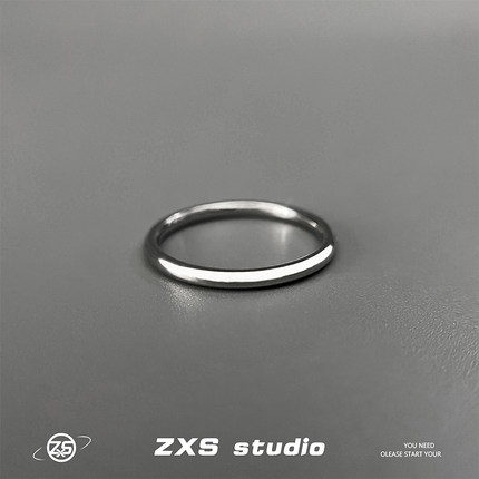 ZXS素圈戒指男钛钢不掉色ins小众轻奢风新潮高级感情侣个性食指女