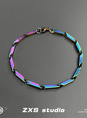 高级感ins淬火菱形钛钢手链