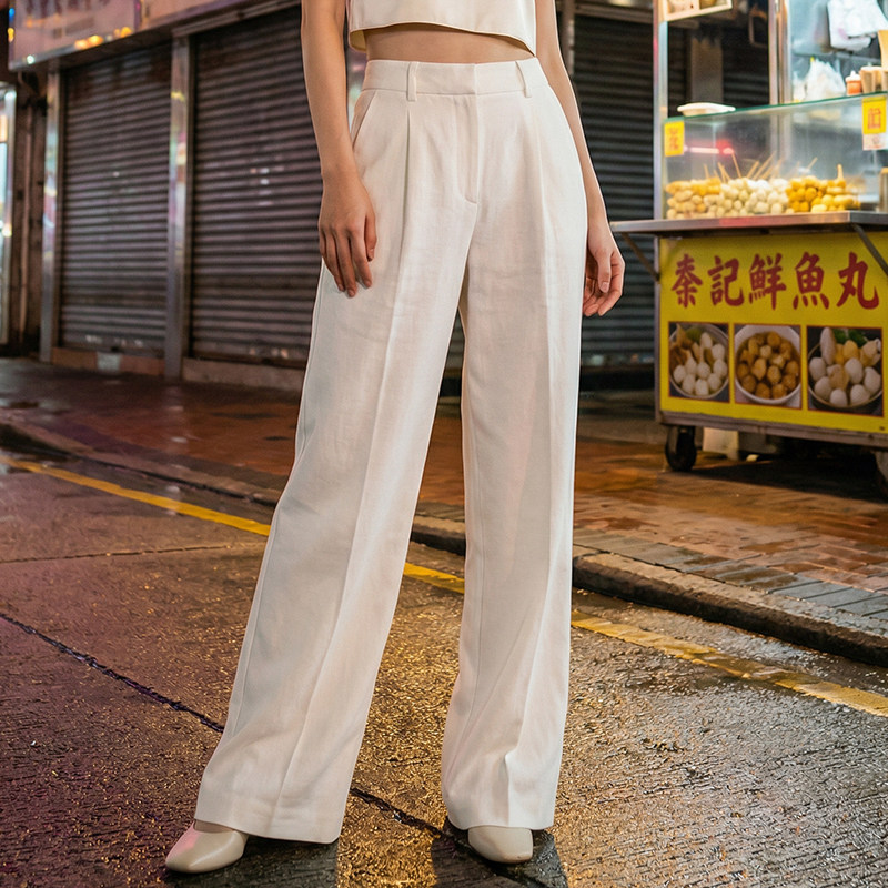 高腰阔腿裤女2026春新款宽松垂感拖地长裤显瘦通勤窄版直筒西装裤,女装/女士精品,休闲裤,淘宝优惠券,粉丝福利购,淘宝优惠卷