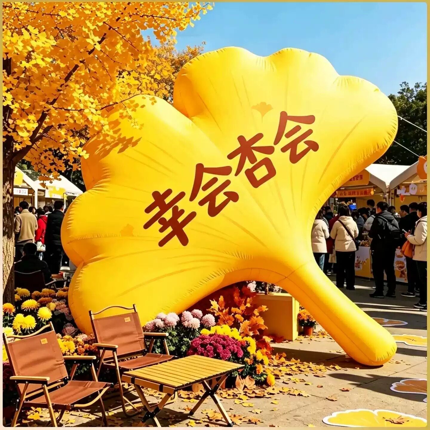 充气秋季摄影打卡大枫叶银杏树叶商场超市广场公园景区活动气模