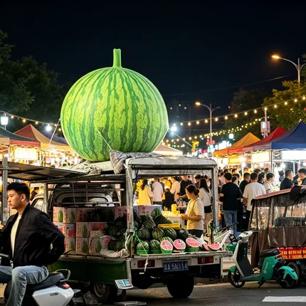 夏日摆摊西瓜气模定制夜市摆摊充气水果模型商场清凉一夏活动摆件