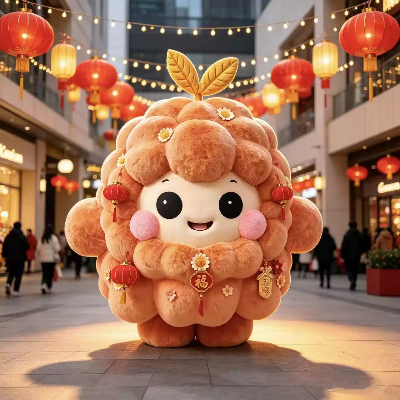 2027羊年泡沫毛绒薅羊毛雕塑美陈新年元旦商场橱窗引流装饰布置