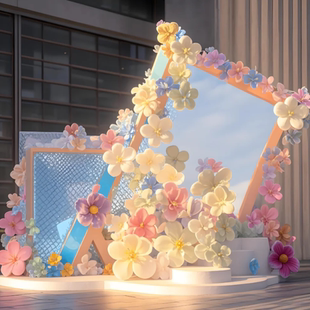 相框花艺美陈网红打卡景区快闪活动门店大型商场商业街道引流美陈