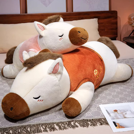马年长条抱枕超大号生肖马公仔女生搂睡布娃娃陪睡玩偶毛绒玩具男