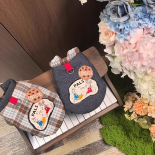 泰迪比熊马尔济斯约克夏猫咪狗狗羽绒马甲防寒保暖衣羽绒服带牵引