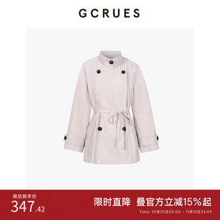 GCRUES商场同款休闲短裤风衣外套女春秋气质秋装上衣 G07Q01162