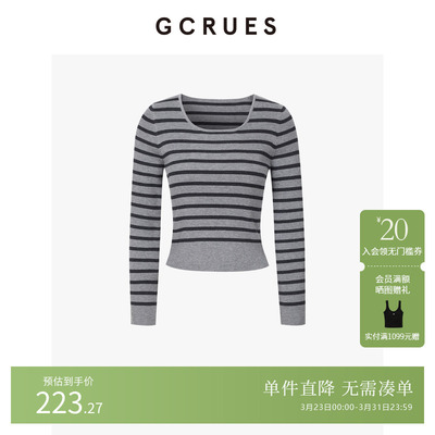 GCRUES含羊毛条纹针织衫女