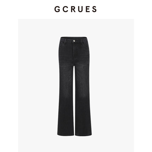 GCRUES烟灰色微喇牛仔裤女春