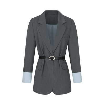 GCRUES撞色袖口拼接直身西装