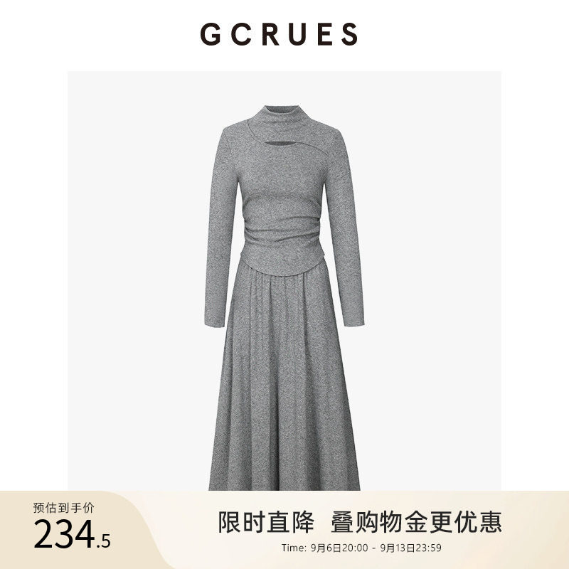GCRUES镂空半高领针织套装图片