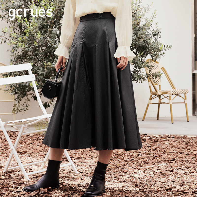 gcrues打褶显瘦半身裙