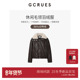 GCRUES商场同款 复古美拉德毛领羽绒服女pu皮休闲外套 G10D09A1362