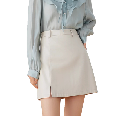 gcrues高腰皮裙2022春秋小个子